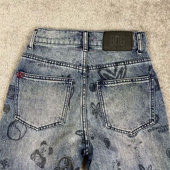 BDG Urban Outfitters Womens Graffiti Straight Leg Cowboy Jeans Blue Size 24 - Picture 4 of 6